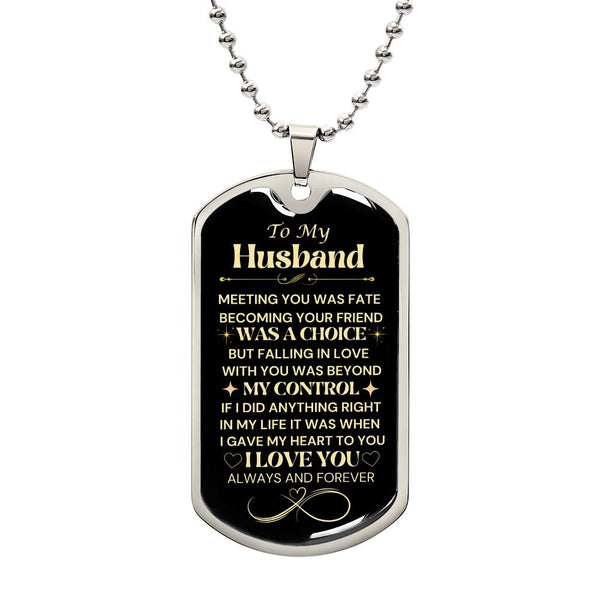 To My Husband | Falling In Love | Luxury Dog Tag Necklace