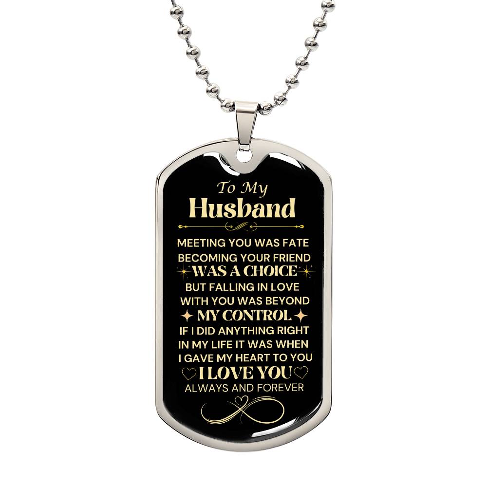 To My Husband | Falling In Love | Luxury Dog Tag Necklace
