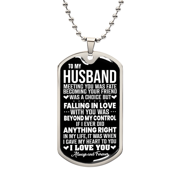 To My Husband | Falling In Love With You | Luxury Dog Tag Necklace