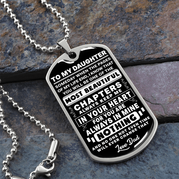 To My Daughter | Keep Me In Your Heart | Luxury Dog Tag Necklace