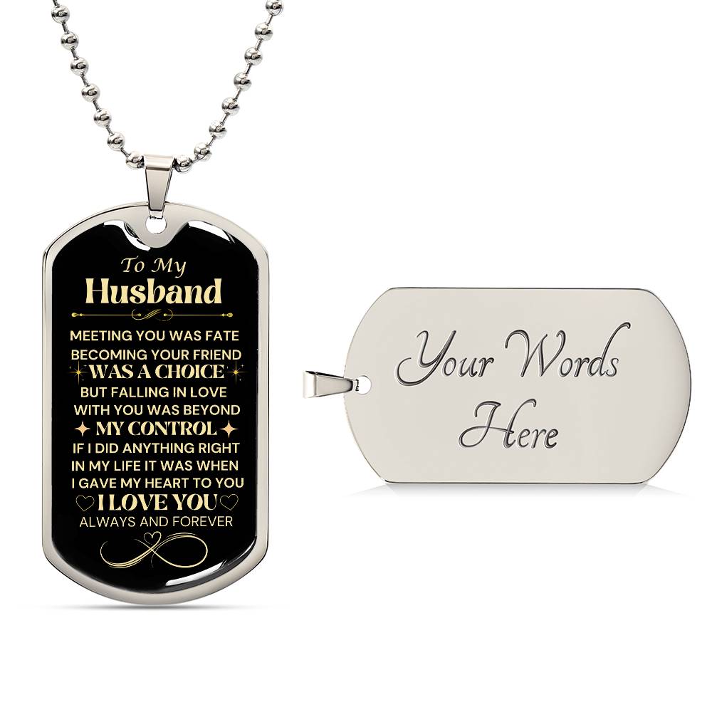 To My Husband | Falling In Love | Luxury Dog Tag Necklace