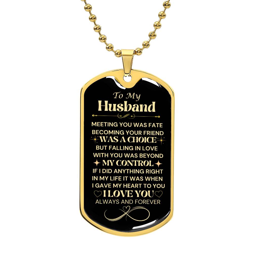 To My Husband | Falling In Love | Luxury Dog Tag Necklace