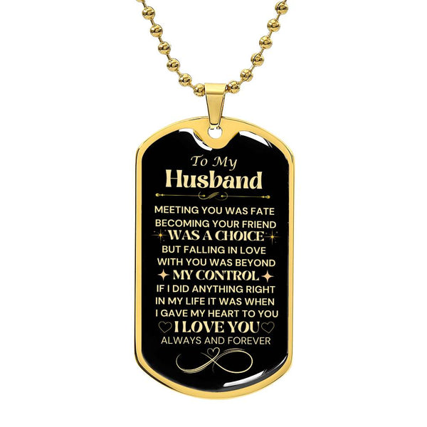To My Husband | Falling In Love | Luxury Dog Tag Necklace