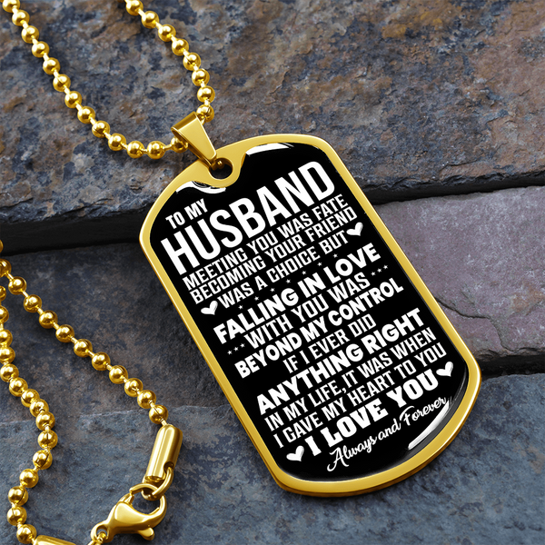 To My Husband | Falling In Love With You | Luxury Dog Tag Necklace