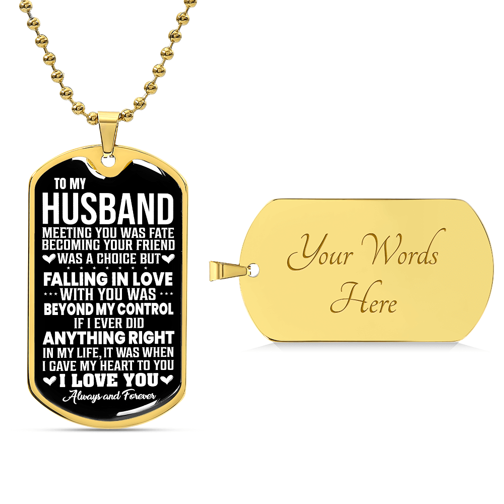 To My Husband | Falling In Love With You | Luxury Dog Tag Necklace