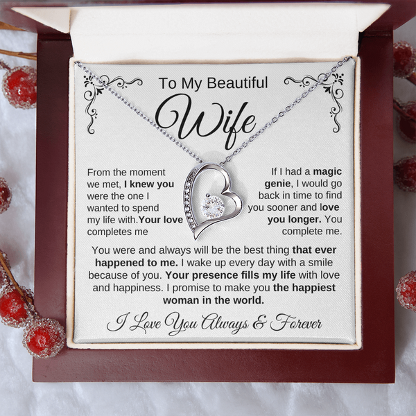 To My Beautiful Wife | Your Presence Fills My Life | Forever Love Necklace