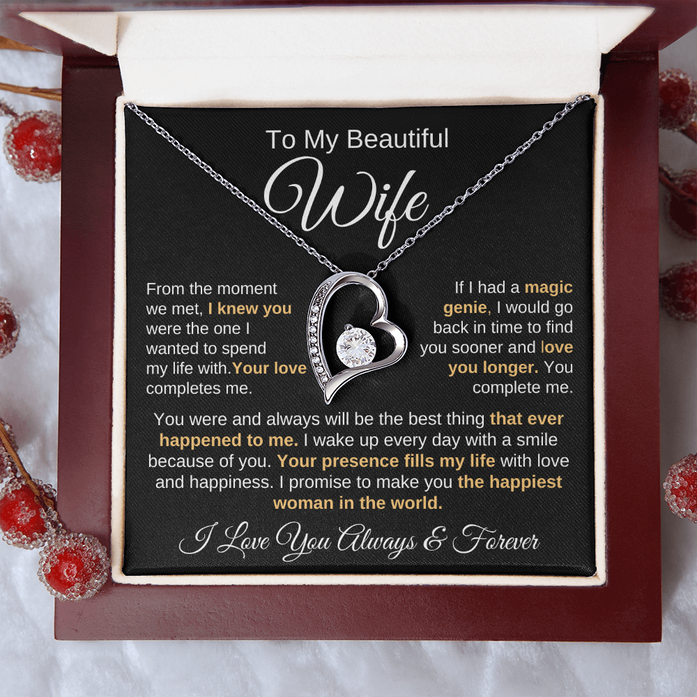 To My Beautiful Wife | Your Presence Fills My Life | Love Knot Necklace