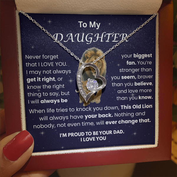 To My Daughter - This Lion Always Have Your Back - Forever Love Necklace