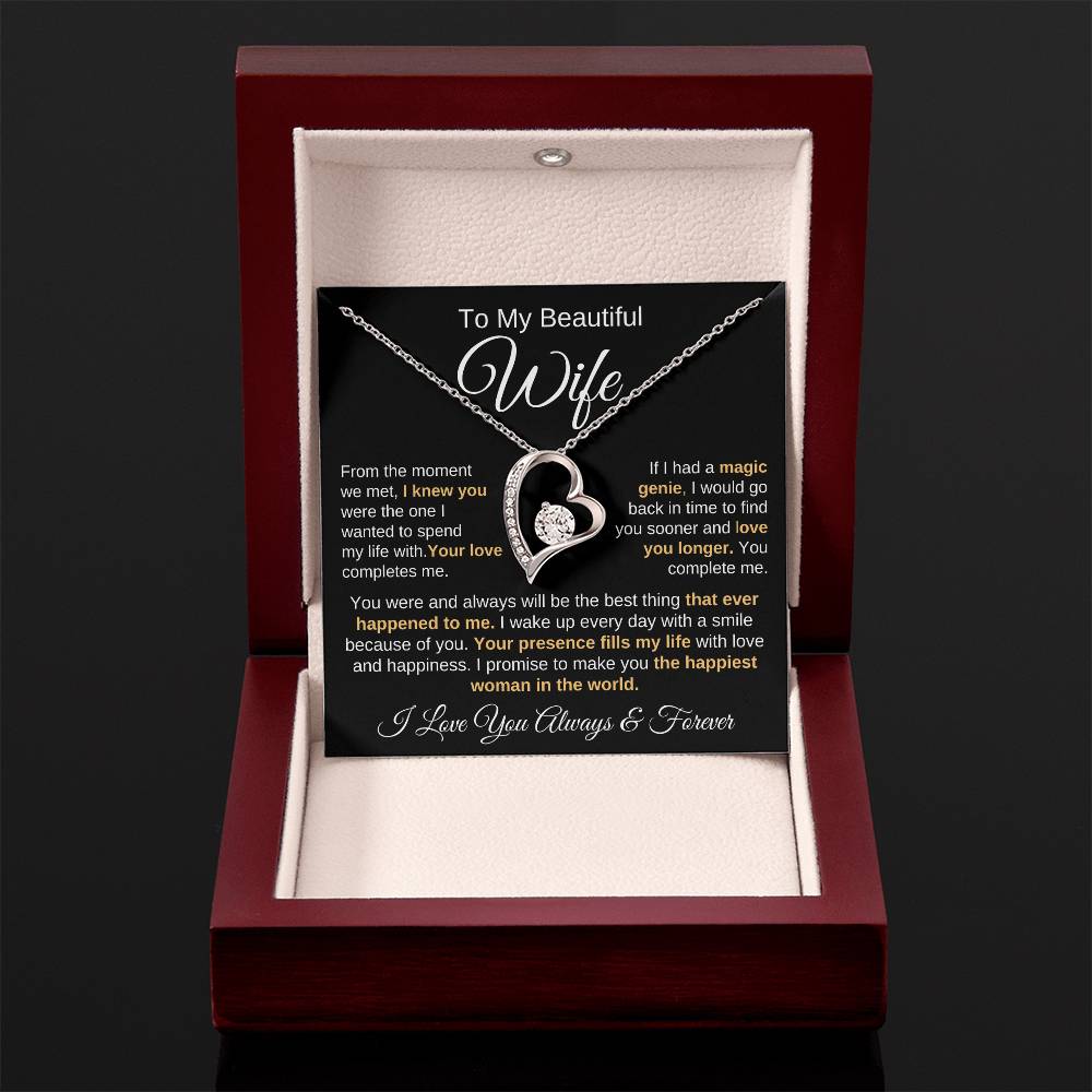 To My Wife: "Found You Sooner" – Forever Love Necklace