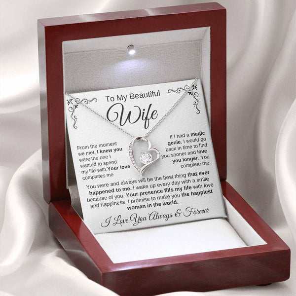 To My Beautiful Wife | Your Presence Fills My Life | Forever Love Necklace