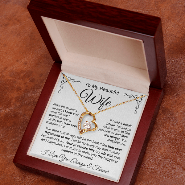 To My Beautiful Wife | Your Presence Fills My Life | Forever Love Necklace