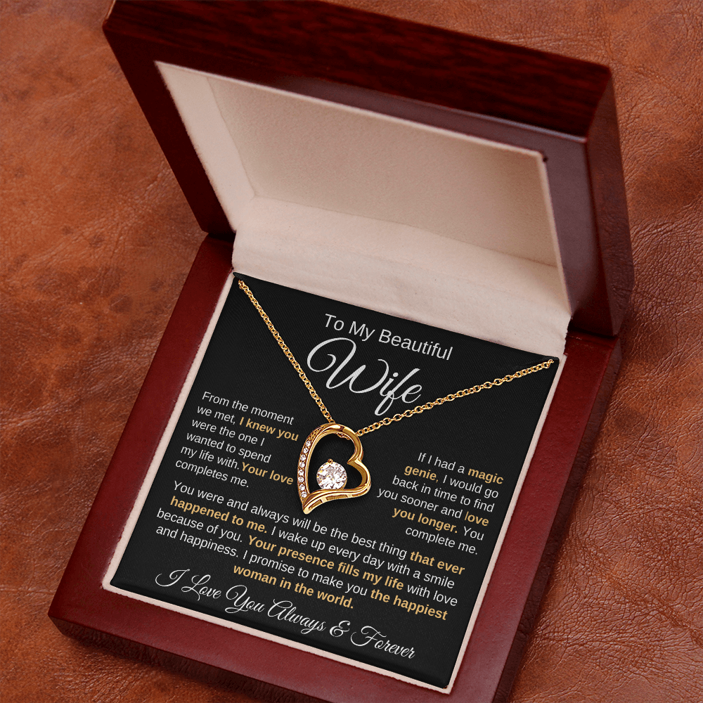 To My Beautiful Wife | Your Presence Fills My Life | Love Knot Necklace