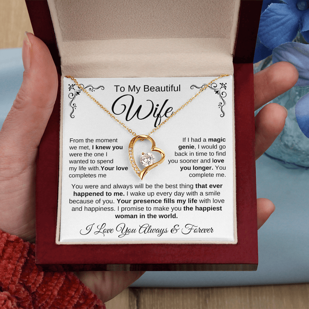 To My Beautiful Wife | Your Presence Fills My Life | Forever Love Necklace