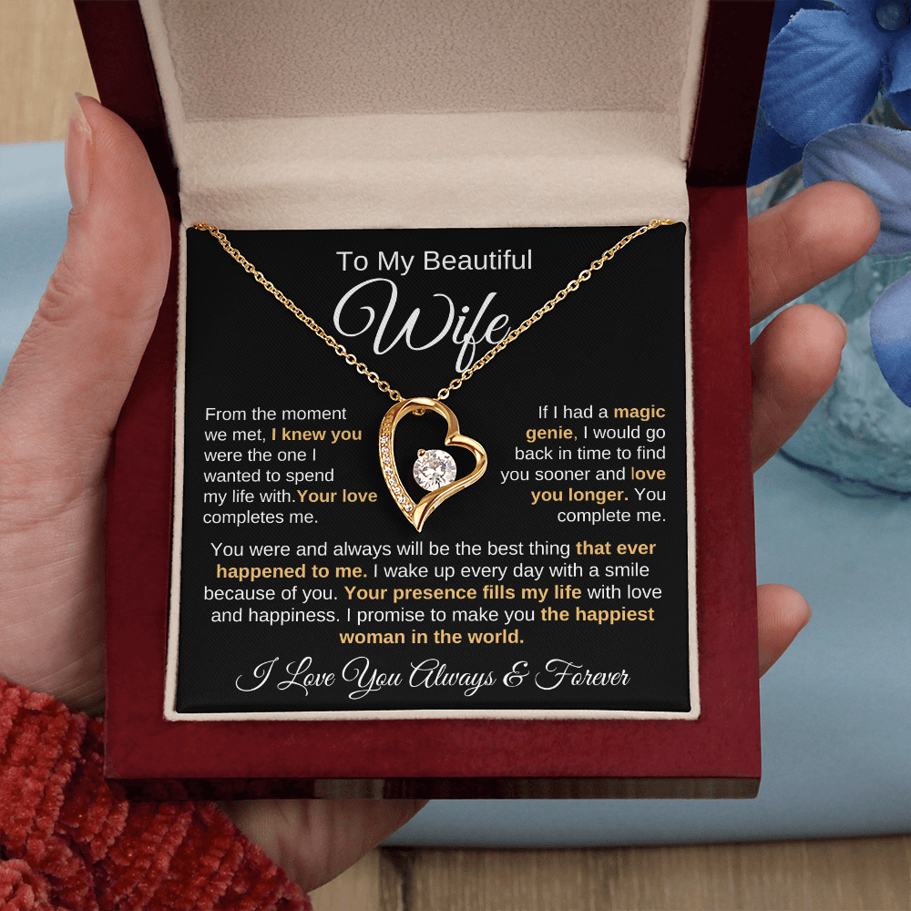 To My Beautiful Wife | Your Presence Fills My Life | Love Knot Necklace