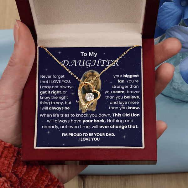 To My Daughter - This Lion Always Have Your Back - Forever Love Necklace