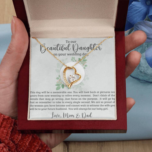 To My Daughter On Your Wedding Day - Forever Love Necklace