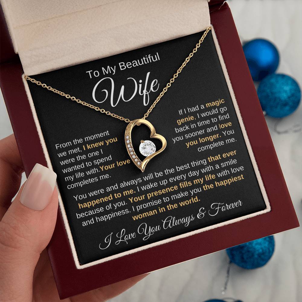 To My Beautiful Wife | Your Presence Fills My Life | Love Knot Necklace