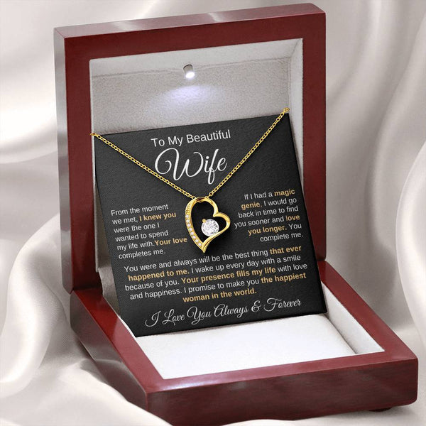 To My Beautiful Wife | Your Presence Fills My Life | Love Knot Necklace