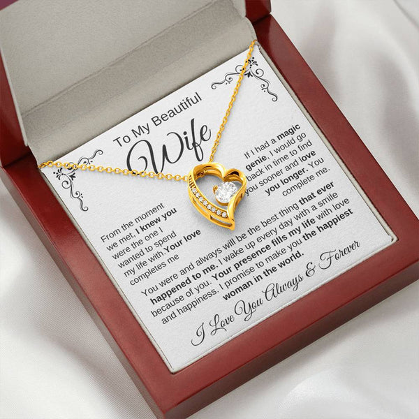 To My Beautiful Wife | Your Presence Fills My Life | Forever Love Necklace