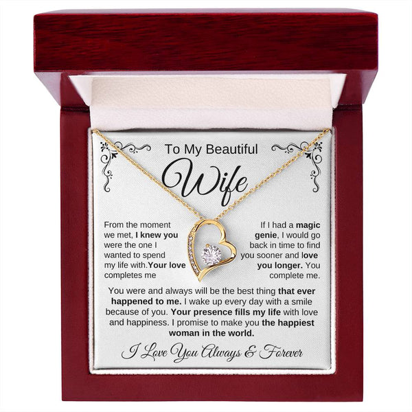 To My Beautiful Wife | Your Presence Fills My Life | Forever Love Necklace