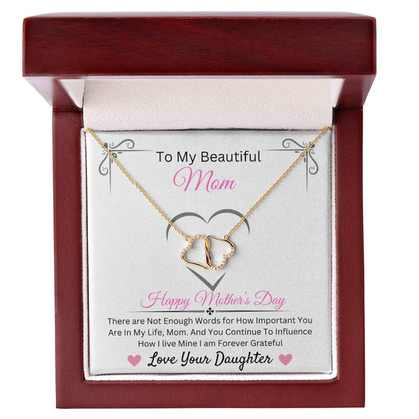 Everlasting Love-10K Solid Yellow Gold Hearts with 18 pave set diamonds -  Happy Mother's Day Mom