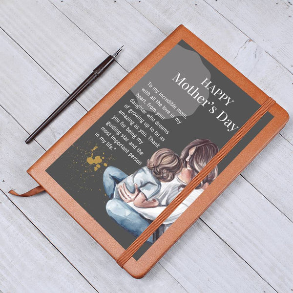 Graphic Leather Journal- From Your Daughter
