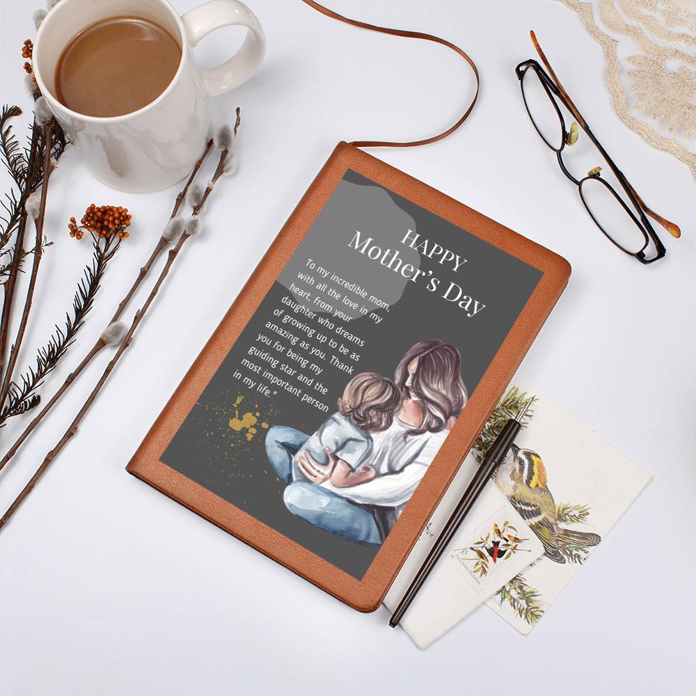 Graphic Leather Journal- From Your Daughter