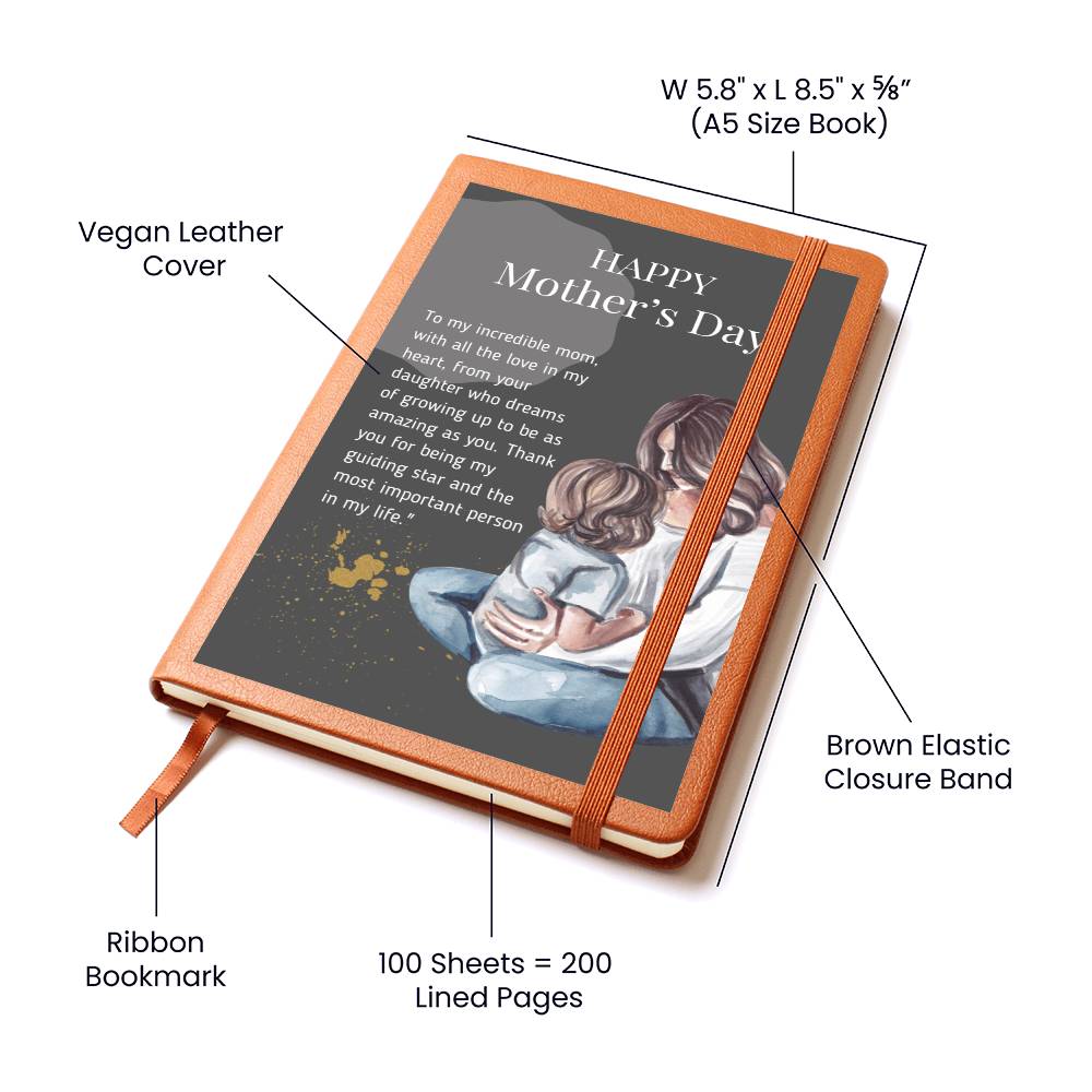 Graphic Leather Journal- From Your Daughter