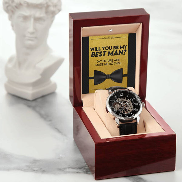 Will You Be My Best Man | Men's Openwork Watch