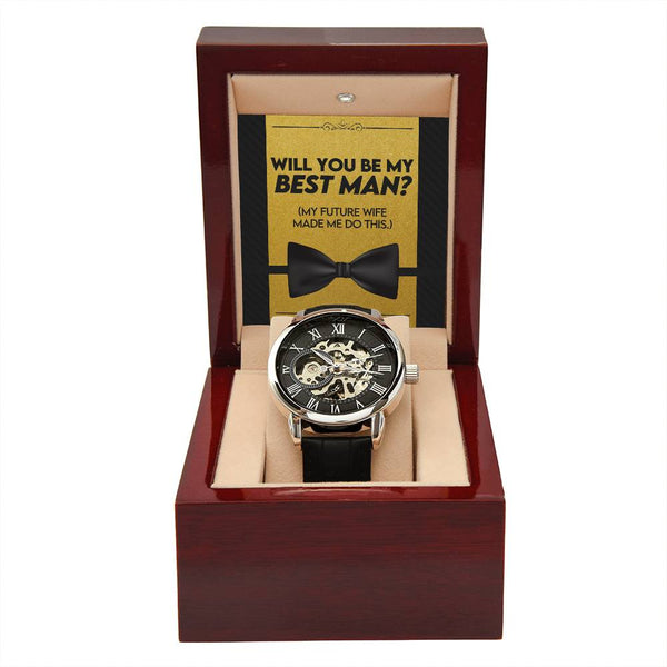 Will You Be My Best Man | Men's Openwork Watch