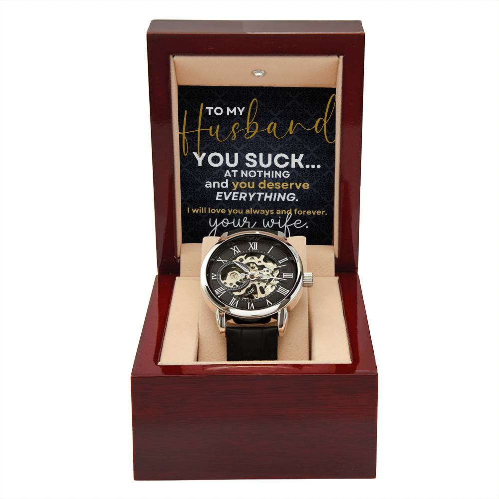 To My Husband | Men's Openwork Watch
