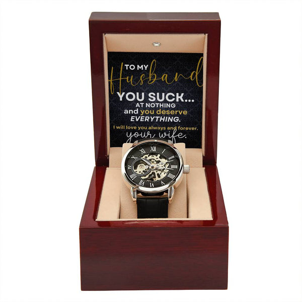 To My Husband | Men's Openwork Watch