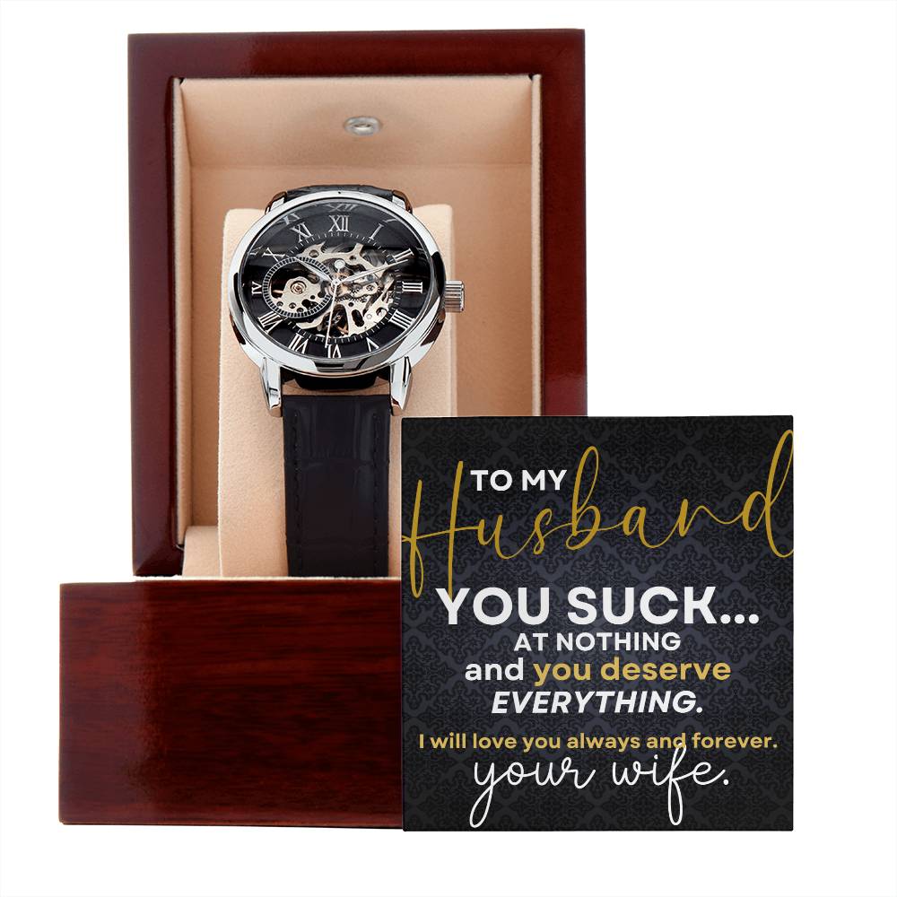 To My Husband | Men's Openwork Watch