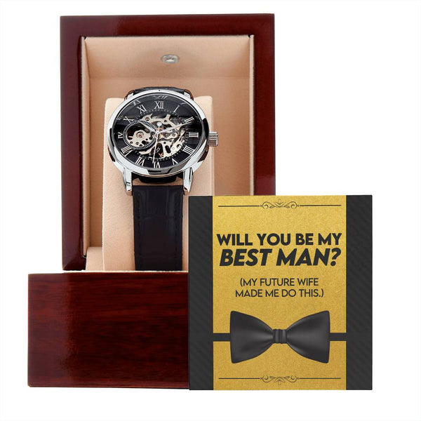 Will You Be My Best Man | Men's Openwork Watch