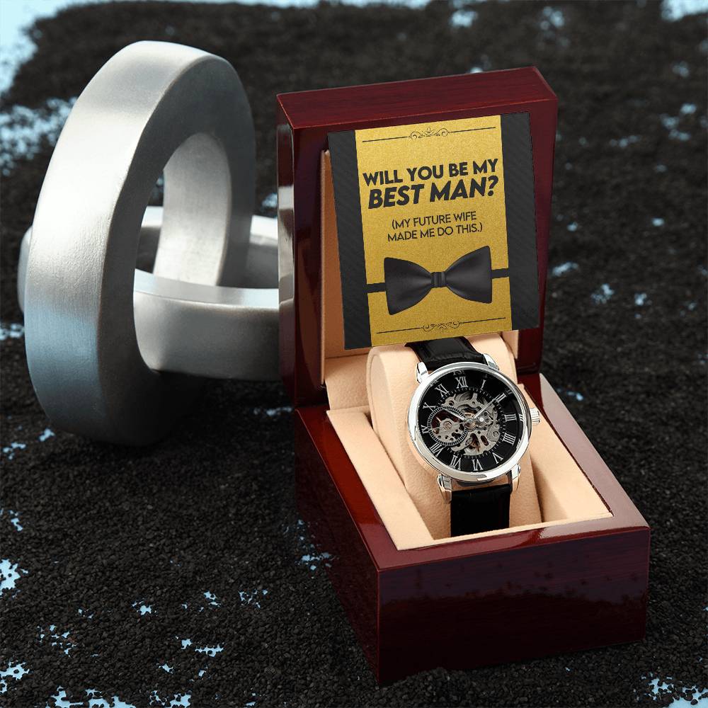 Will You Be My Best Man | Men's Openwork Watch