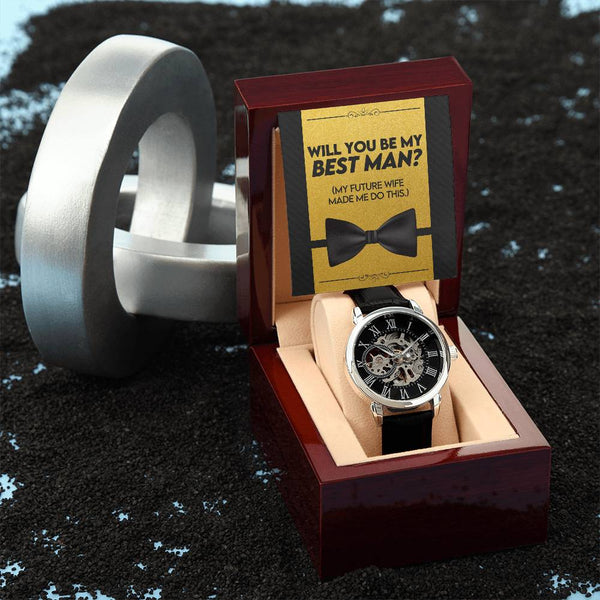 Will You Be My Best Man | Men's Openwork Watch