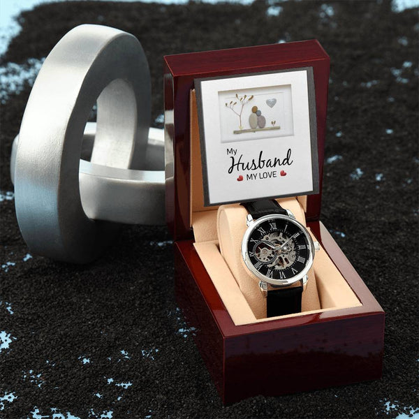 For My Husband | My Love | Men's Openwork Watch