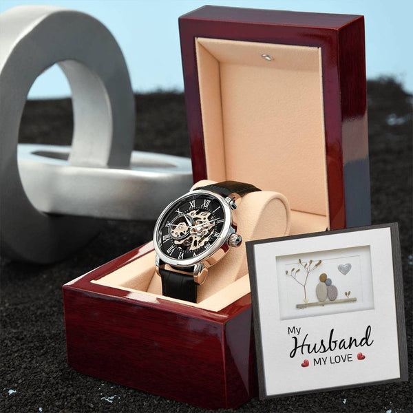 For My Husband | My Love | Men's Openwork Watch
