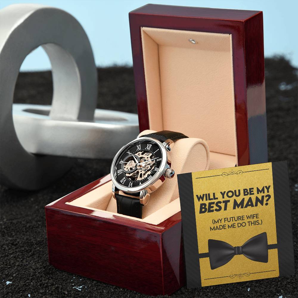 Will You Be My Best Man | Men's Openwork Watch