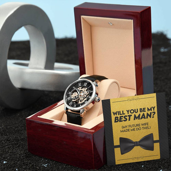 Will You Be My Best Man | Men's Openwork Watch