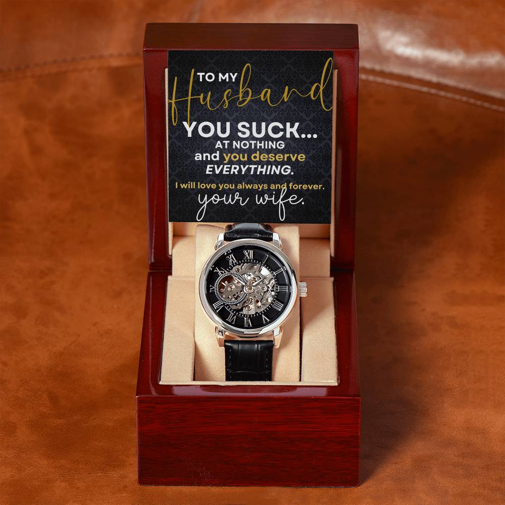 To My Husband | Men's Openwork Watch