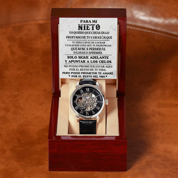 Para Mi Nieto | To My Grandson | Men's Openwork Watch