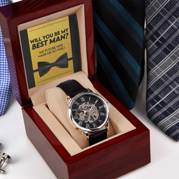 Will You Be My Best Man | Men's Openwork Watch
