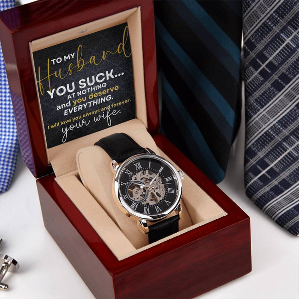 To My Husband | Men's Openwork Watch