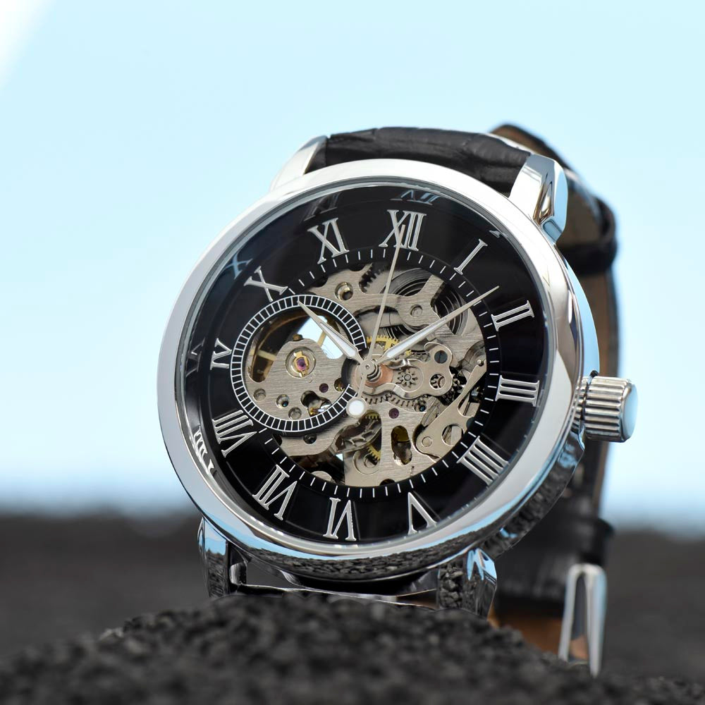 To Dad | A Son First Hero | Men's Openwork Watch