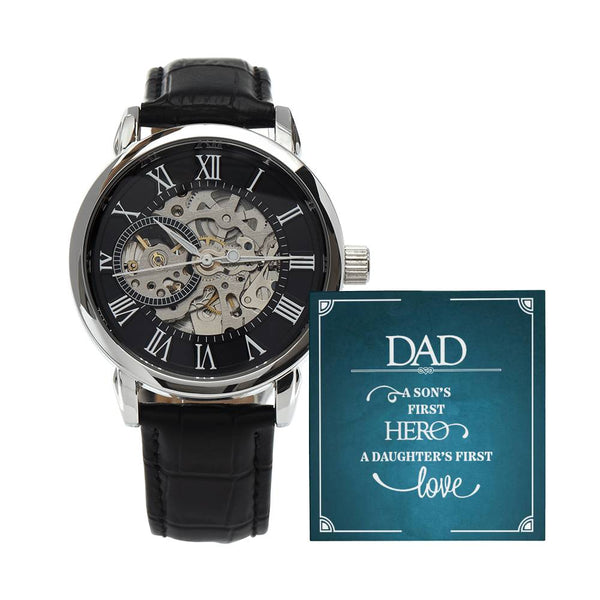 To Dad | A Son First Hero | Men's Openwork Watch