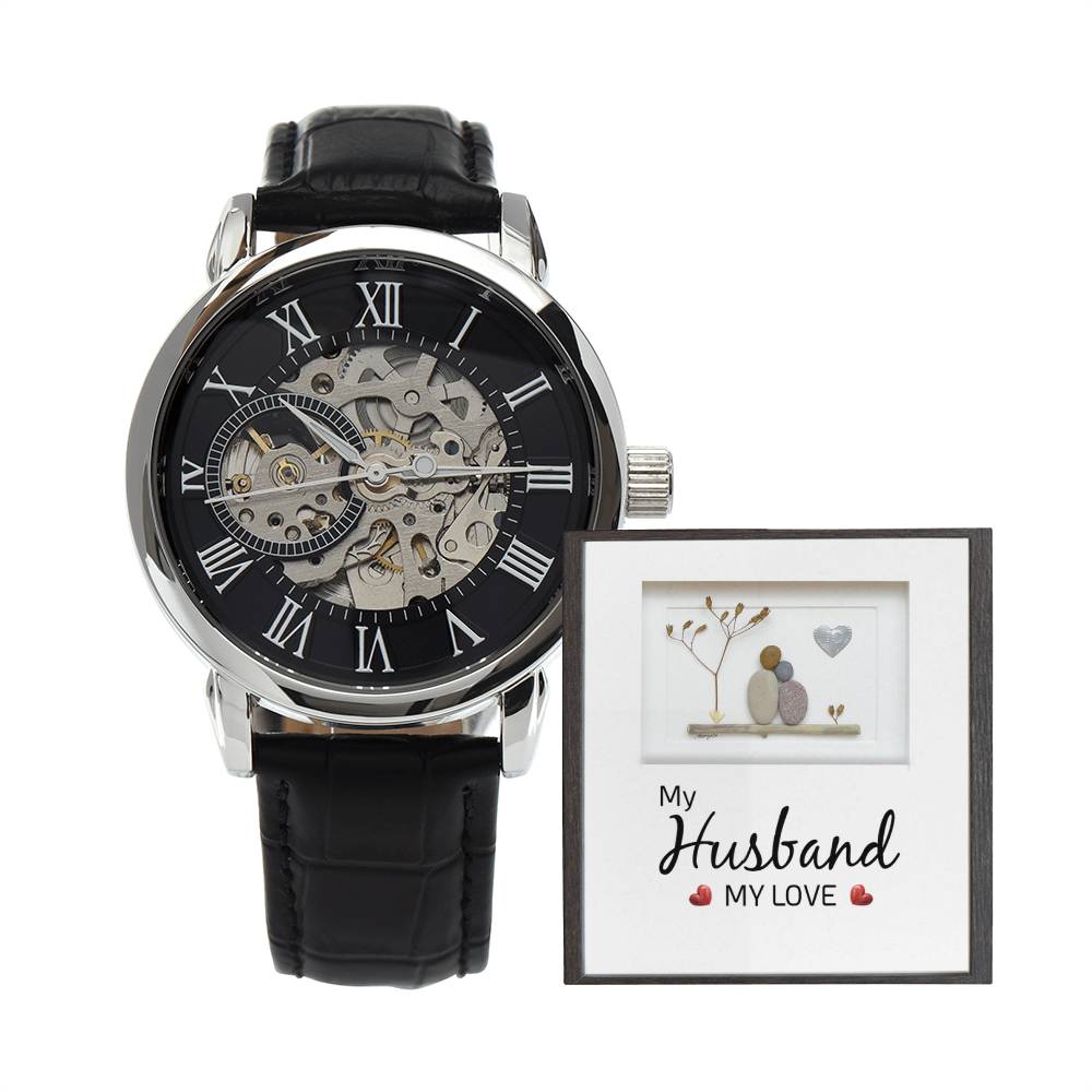 For My Husband | My Love | Men's Openwork Watch