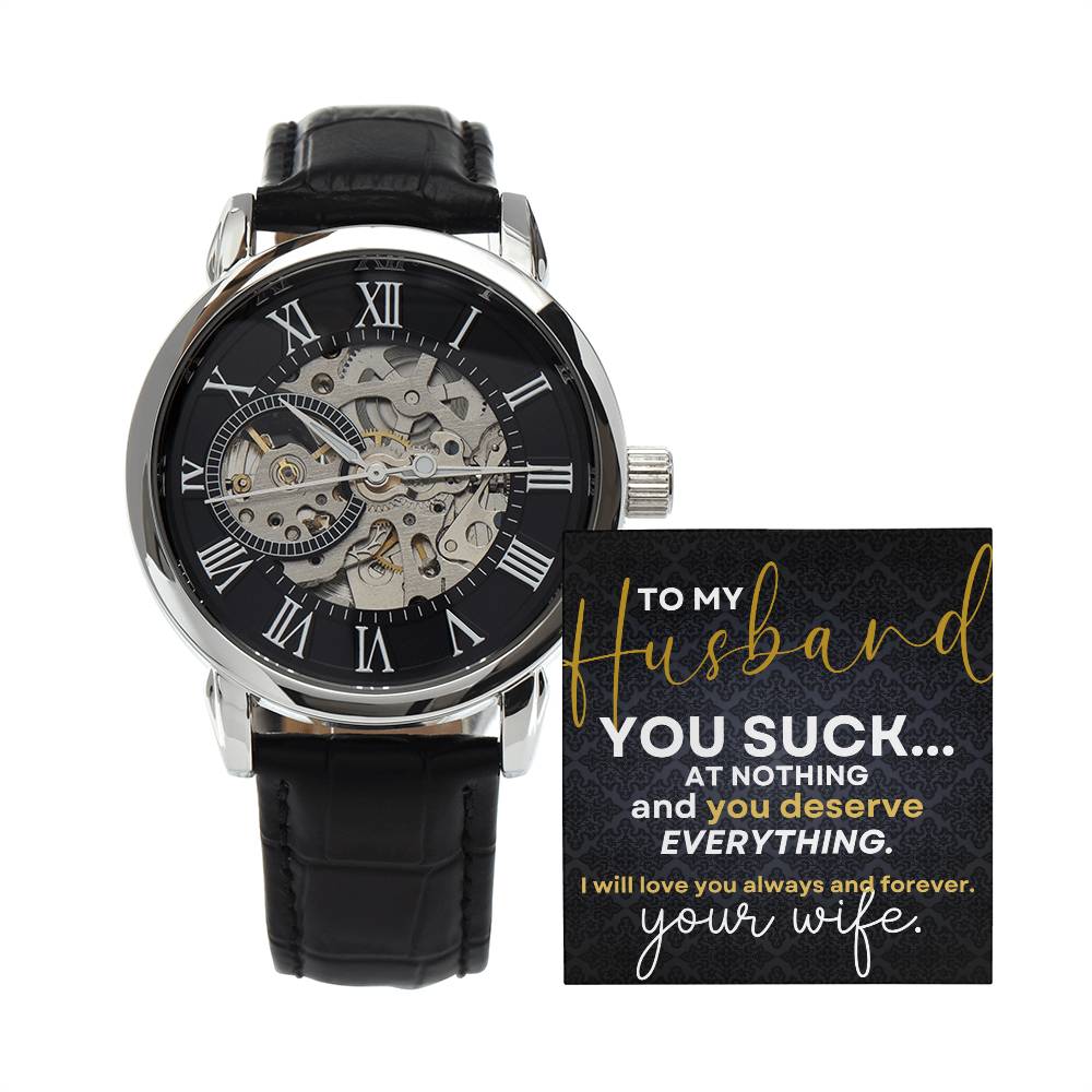 To My Husband | Men's Openwork Watch