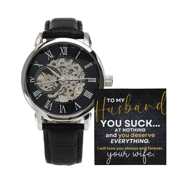 To My Husband | Men's Openwork Watch
