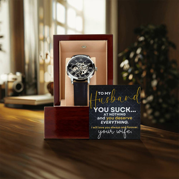 To My Husband | Men's Openwork Watch